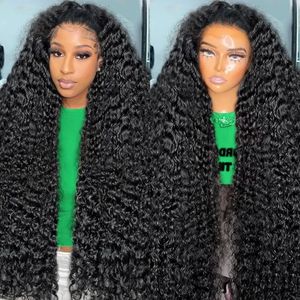 30 tum Curly Spets Front Human Hair Wigs For Black Women Pre Plucked Brasilian 13x4 Deep Waval Frontal Wig 13x6 HD 240419