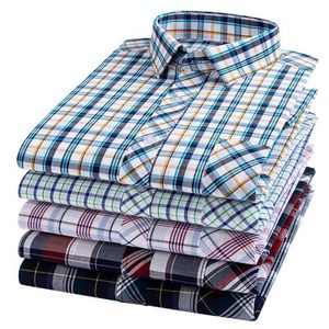 Men's Casual Shirts New Cotton Plaid Casual Shirts For Men Long Slve Fashion Print Checked Regular Fit Mens Plaid Shirts Dress Daily Clothing Soft T240428