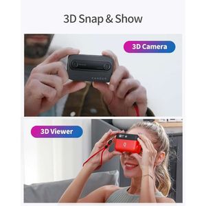 Dao QooCam EGO 3D Camera Viewer Integrated 3D VR Camera 24MP 8K Photos 4K60FPS Videos Stereoscopic 3D Instant Display Camera Compatible on VR Headsets AR Glasses