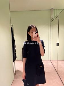 2024 Summer Pocket Women's Dress Zipper Crew Neck Shorted Seleim Sileim Disual Long Woman's Dress XDBD011