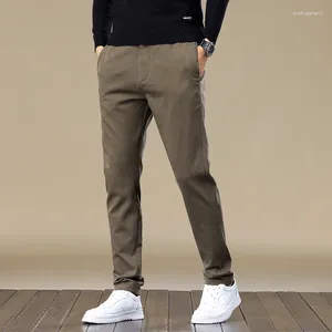 Мужские брюки Осень Зимняя Элегантная мода Harajuku Slim Fit Ropa hombre Lake Casual All Match Straight Leg Solid Pocketing