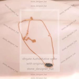 デザイナーKendrascott Jewelry Elisa K Tempemament Elliptical Black Glass Necklace Womens Jewelry Fashion Pink Crystal Stone Lock Bone Chain 2786