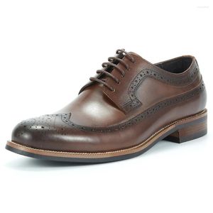 Dress Shoes Vintage Italy High Quality Genuine Leather Brogue Style Derby Business Party Daily Life For Men