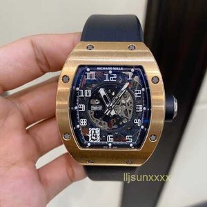 الساعات الميكانيكية المصممة الساعات الفاخرة للرجال الساعات الرياضية RM 010 Rose Gold Gold Automatic Mechanical Hollow Business and Leisure Watch