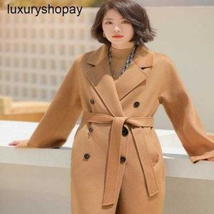 Maxmaras Cashmere Coat Womens ullrockar 30 Velvet Max Classic 101801 Camel High End Double Sided for Autumn and Winter New Woo