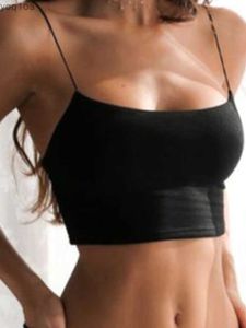 Tanques femininos Camis colete sexy Suspender Black Crop Top Summer Summer Summer Backless Cole