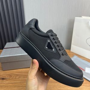Luxury 2024 Brands Round Toe Thick-Soled Sneakers Casual All-Match Sneakers Skateboard Shoes White Black Brushed Leather Comfort Man Outdoor Walking With Box EU38-45