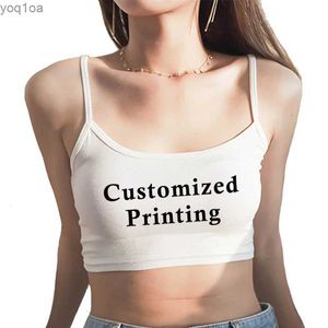 Kvinnors tankar Camis anpassade tryck Hot Girl Clothing Womens Summer Crop Top Sexig Sömlös ärmlös tank TOP TANK TOP TOP TOP TOP RACKLESS TANK TOPL240429