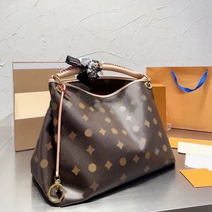 Luxurys Einkaufstasche Frau Handtasche Einkaufstaschen Frauen Hobo echte Leder Umhängetasche Großer Kapazität Kreuzgenähtes Griff Gold Keyring Offene Handtaschen Taschen Taschen