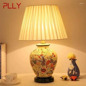 테이블 램프 Plly 현대 도자기 램프 아메리칸 스타일 거실 침실 침대 옆 책상 가벼운 El Engineering Decorative