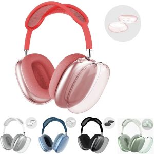 AirPods 용 Max Headphone Airpods Pro Cushions 액세서리 솔리드 실리콘 높은 맞춤형 방수 보호 플라스틱 헤드폰 여행 케이스