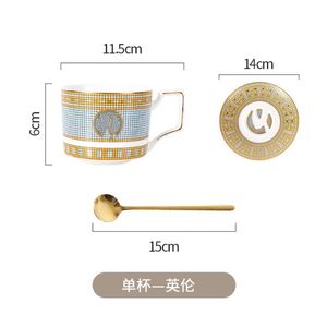British Ceramic Cup Coffee Tasse kreative einfache Heimkaffeetasse Teebassen