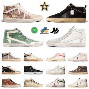 10A Designer Golden Mid Slide Star High Top Sneakers Francy Luxe Italy Classic White Do-Old Dirty Superstar Mid-Star Sneaker Women Mens Outdoor Shoes Trainers