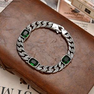 Bracciale d'argento 925 Il nuovo braccialetto zircone a grana di erba per uomini e donne è elegante e larghezza versatile 9 mm, lunghezza 20 cm e un peso di circa 32,5 g