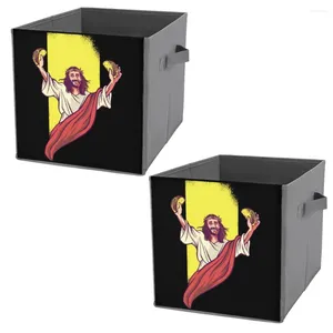 Storage Bags Bins Taco Jesus Women's Ringer Unisex Dust Proof Premium Folding Box Lifting Hand Can Be Folded Of Cloth