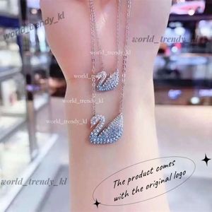Designer smycken klöver kvinna svan halsband gradient kristall utsökt modeparty clavicle kedja original tillbehör original swarofski halsband 605