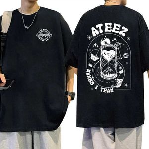 メンズTシャツ韓国語ATZフィンWJLLアルバムコンサート2024プリントTシャツTシャツ男性KPOPファッション服Tシャツカジュアルコットン特大TシャツT240425