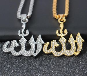 Vintage Muslim Islam Pendant Necklaces Silver Gold Color Out Chain Necklace Religious Jewelry Men 2801683249826