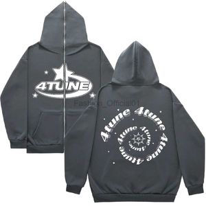 Herrjackor män stjärna brev tryckta hoodies harajuku high street hooded sweatshirts y2k streetwear hip hop gothic zip up lös jacka rockar d240429