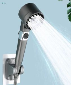 Defina o chuveiro quadrado de alta pressão de 3 modo spray ajustável com massagem Filtro de chuva Chuveiro Torneira Acessórios para o banheiro