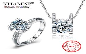 Yhamni Luxury Original 925 Sterling Silver Jewelry Weddingセット
