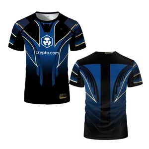 남자 티셔츠 2024 여름 새 티셔츠 남성 셔츠 3D 프린팅 통기성 빠른 건조 스포츠 셔츠 라운드 목 목자의 짧은 슬브 블루 T240425