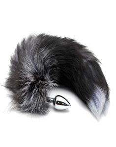 Black Faux Fox Tail Too Adulto Toy Sexo Anal Plug Plug Stopper Butt Toy Sex Product T7016694928