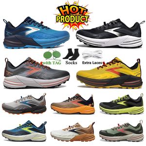 Fashion running shoes high quality Cascadia 16 Mens brooks Hyperion Tempo Triple Black White Grey Yellow Orange Mesh Trainers Outdoors mens Sports dhgate Size 36-45