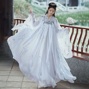 Ethnic Clothing Cosplay Fairy Princeness Performance Costume Chinese Women Hanfu Suit Summer Flower Novelty Clothing Spring Folk Dance Clothes