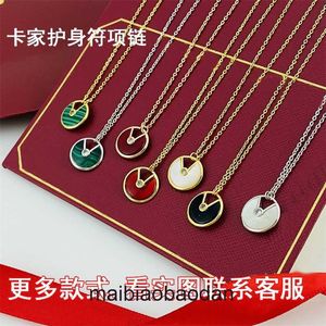 Cartre High End jewelry necklaces for womens Amulet Pendant 18k Rose Gold Plated Jade Chain Pendant Simple Original 1:1 With Real Logo and box