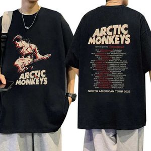 Camisetas masculinas Arctic Monkeys Tour Graphic T SHISTS Mens Hip Hop Retro Short Slve T-shirt unissex 100% algodão TS TS Trend Strtwear T240425