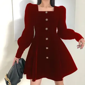 Casual Dresses Y2k Dress Women Vintage Solid Daily Empire Elegant Black Gothic Classy Retro Fashion Charm Female Long Sleeve Vestidos