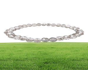 Bracciale di perline di cristallo sfaccettato da 8 mm grigio trasparente per donne braccialetti elastici in stile semplice 20pcslot intero 69344645961458