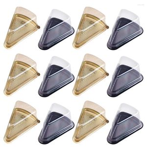 Ta ut containrar 40st Cake Slice Boxes Plastic Cakes Triangular Packaging Wedding Party Supplies Christmas Gift