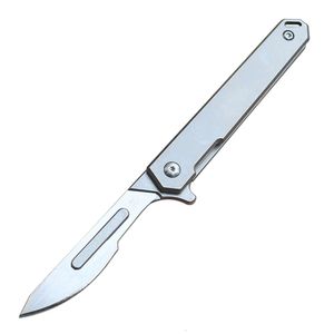 Mini Faca de bolso de bolso Titanium Handle Utility Knife dobring Housewares Tactical Housewares Ferramentas de pesca de acampamento ao ar livre