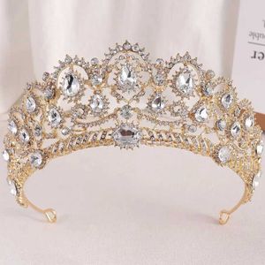 Tiaras barock drottning ab crystal krona brudtillbehör Nya eleganta strass tiaras kvinnor flickor bröllopsklänning pannband