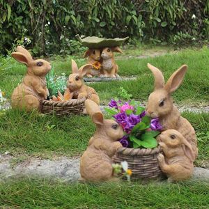 Planters POTS Plant Simulation Animal Rabbit Harts Flower Pot Decoration Garden Sculpture Craft Courtyard Diagram Q240429