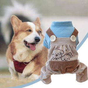 Dog Apparel Pretty Round Neck All- Cartoon Pattern Pet Dogs Overall Four-legged Clothes Soft Texture Bodysuit Daily Wear