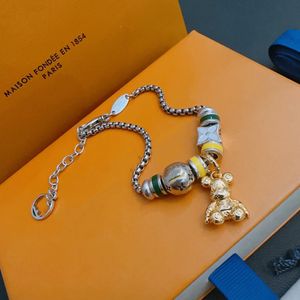 Plated Designer Sier Matching Gold Ursa Minor Pendant Black Letter Chain Bracelet Jewelry Birthday Gift