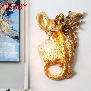 Wall Lamps DEBBY Contemporary Mermaid Lamp Personalized And Creative Living Room Bedroom Hallway Aisle Decoration Light