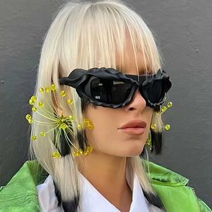 Solglasögon mode nya kvinnor y2k kvinnor framtida teknik solglasögon män utomhus UV -skyddsglasögon UV400 OCULOS H240429