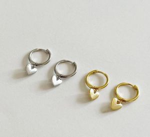 Hoop Earrings 18K Gold Authentic 925 Sterling Silver Heart Love Huggie Jewelry Cute1922284