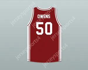 Niestandardowe nazwa Męsam młodzież/dzieci Terrell Owens 50 Benjamin Russell High School Wildcats Maroon Basketball Jersey Top zszyte S-6xl