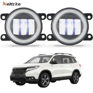 EEMRKE Led Fog Lights Assembly 30W/ 40W for Honda Passport MK3 III 2019 2020 2021 2022 with Clear Cut-line Lens Angel Eyes DRL Car PTF Daytime Running Light 12V Fog Lamp