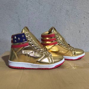 Trump t Basketball Casual Schuhe Die Never Surrender High-Tops-Designerschuhe Ts laufen goldene männliche Männer Outdoor Sneakers Komfort Sport Outdoor Schnüre-up Trendy C1