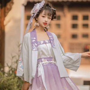 Roupas étnicas Original Hanfu Female Song System Summer Chinese estilo Han Elemento curto Temperamento