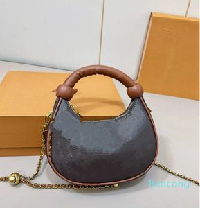 2024 Kvinnor Tote Brand Letter Leather Shoulder Bags Crossbody Bag Brown Plaid 7284