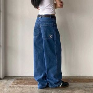 Kvinnors jeans American Simple Retro Pocket broderade jeans Kvinnor Lossa bredben High Street Classic Trend Fashion Casual Pantsl2403