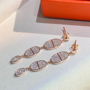 925 sterling silver top quality dupe brand new arrival jewelry full rhinestone dangle earrings for women