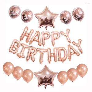 Party Decoration Happy Birthday Letter Balloons Rose Gold Silver Blue Color Foil för leveranser Baby Shower